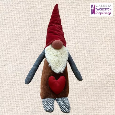 Czerwony Mikołajek (3) - Lalka tekstylna 48 cm